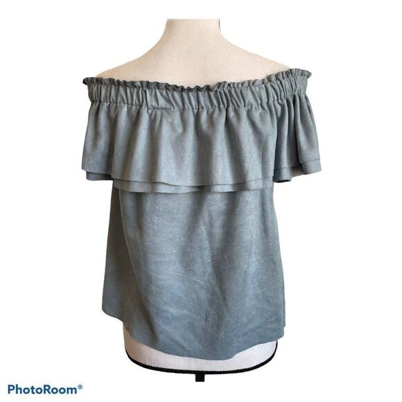 Young Fabulous and Broke Off Shoulder Ruffle Top - Picture 1 of 10